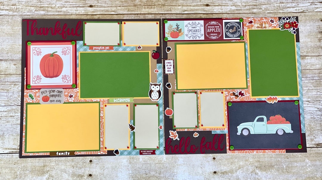 12x12 Fall Scrapbook Pages - Etsy
