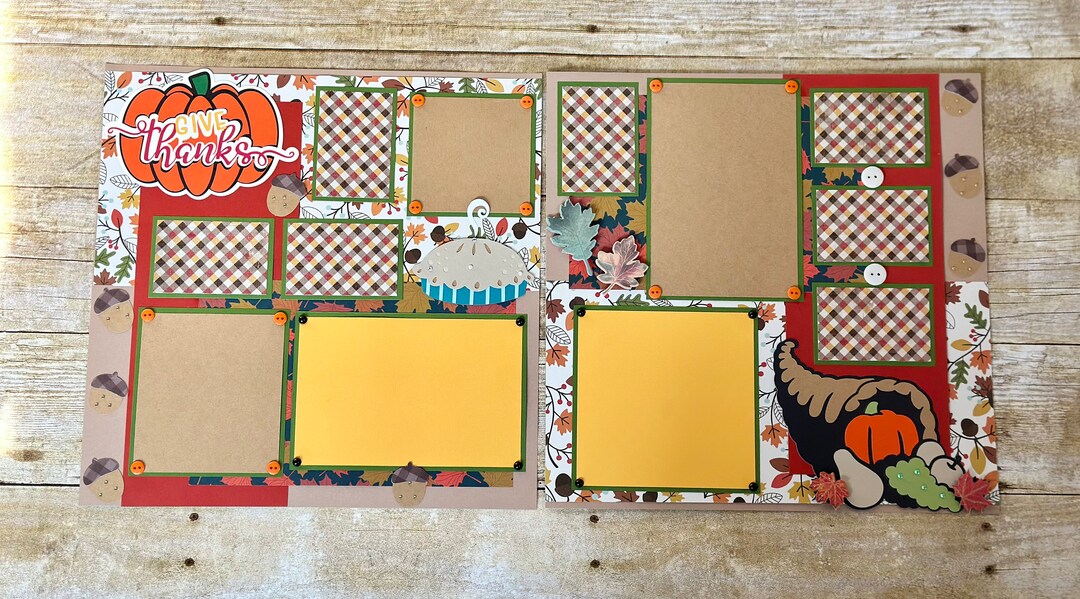 12x12 Thanksgiving Scrapbook Pages - Etsy