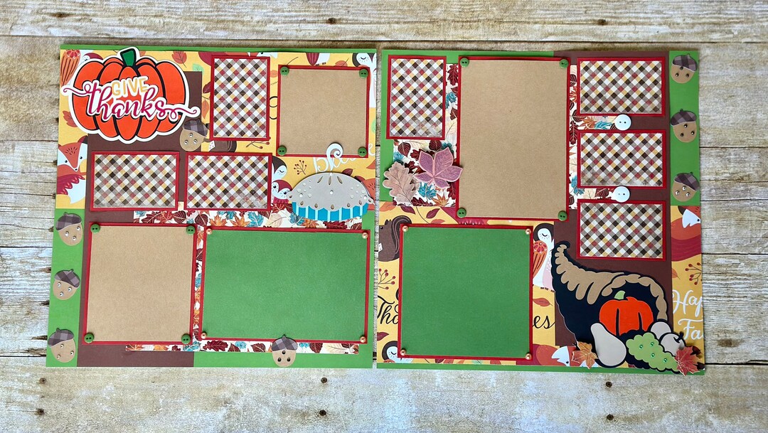 12x12 Thanksgiving Scrapbook Pages - Etsy