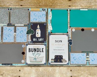 12x12 Baby Boy Scrapbook Pages