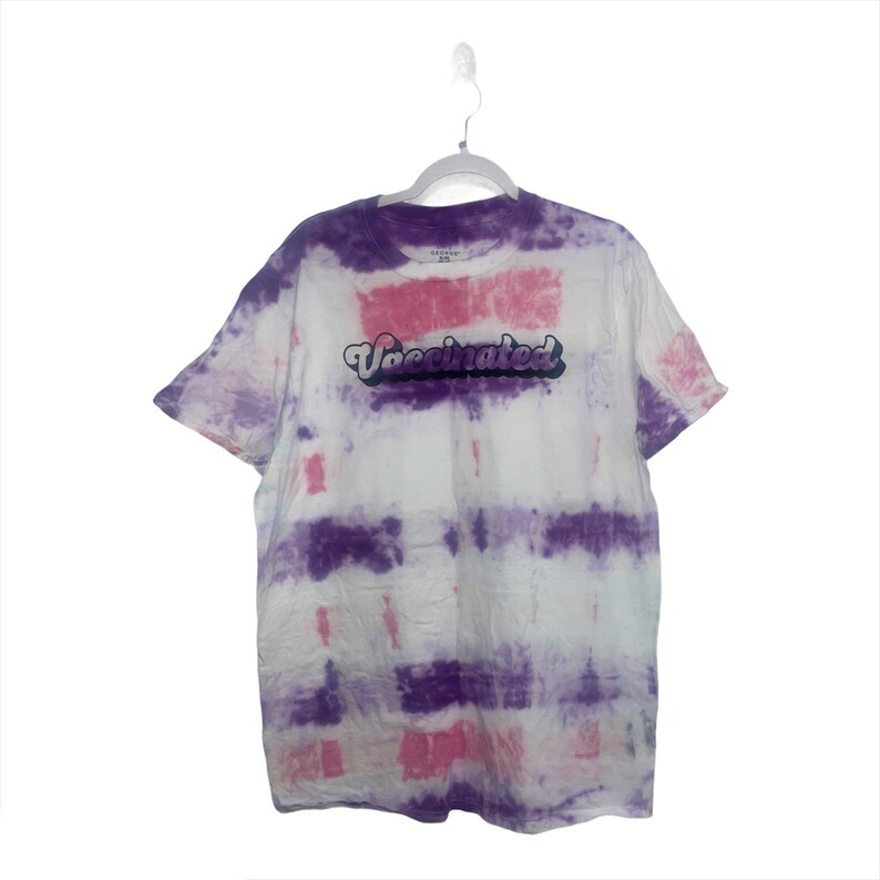 Officially Vaccinated Shirt Vaccinated Tee Tie Dye Shirt Graphic T-shirt Size XL Unisex Adult Covid 19 Vaccine