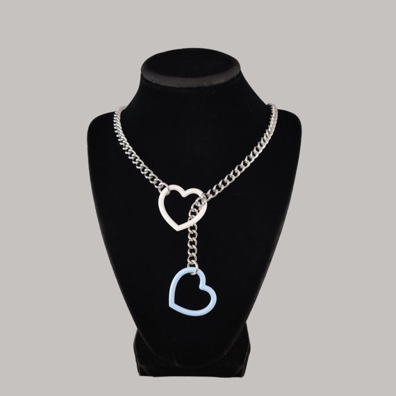 Mismatched Colorful Heart Slip Chain Stainless Steel - Etsy