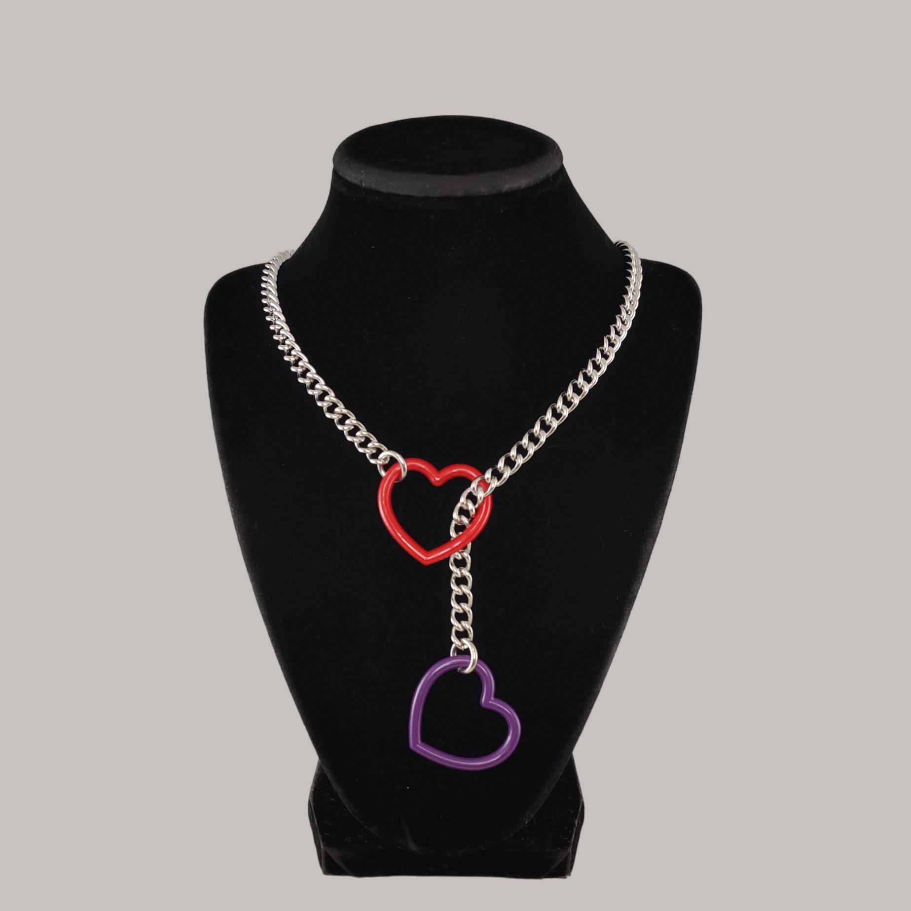 ★PEARLY MORE★ Ribbon Heart Chain Drop Necklace HEART RIBBON NECKLACE (EARLY ACCESS) – OHTNYC