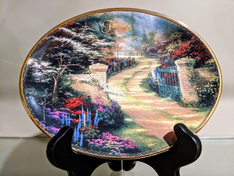 Thomas Kinkade February Collectible Plate Spring Gate By Etsy