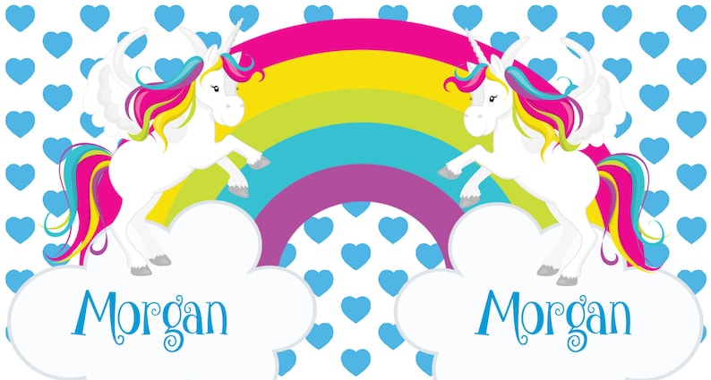 Childs Name Gift Blue Heart Unicorn Metal Bottle You Pick Unicorn Rainbow Unicorn Personalized Waterbottle Unicorn Kids Water Bottle