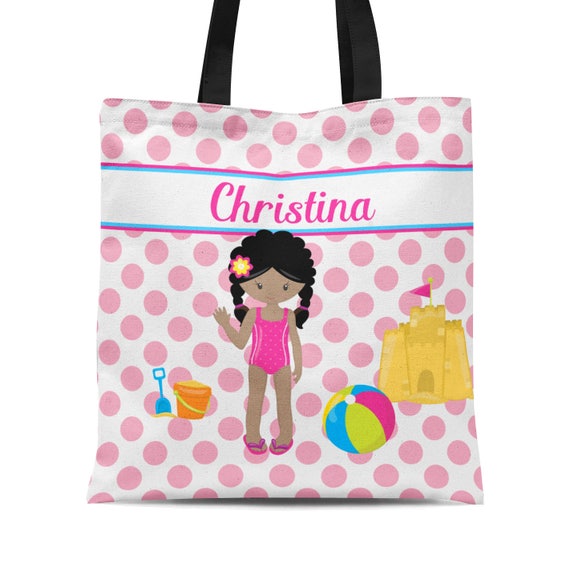 polka dot beach bag