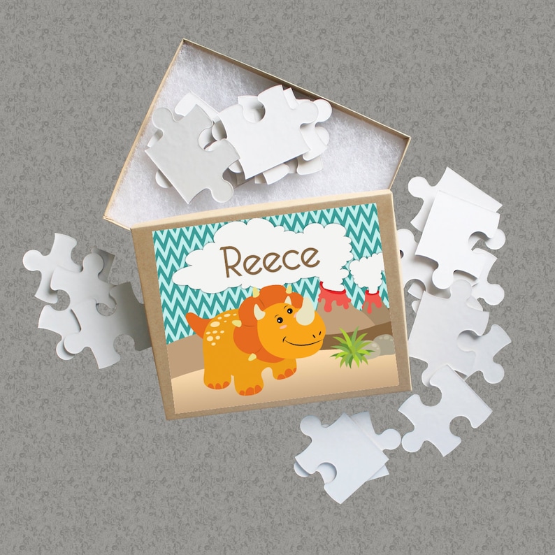 You Pick Dino Kids Name Gift Personalized Dinosaur Puzzle Volocano Jurassic Dinosaur Personalized Puzzle Orange Dino Puzzle