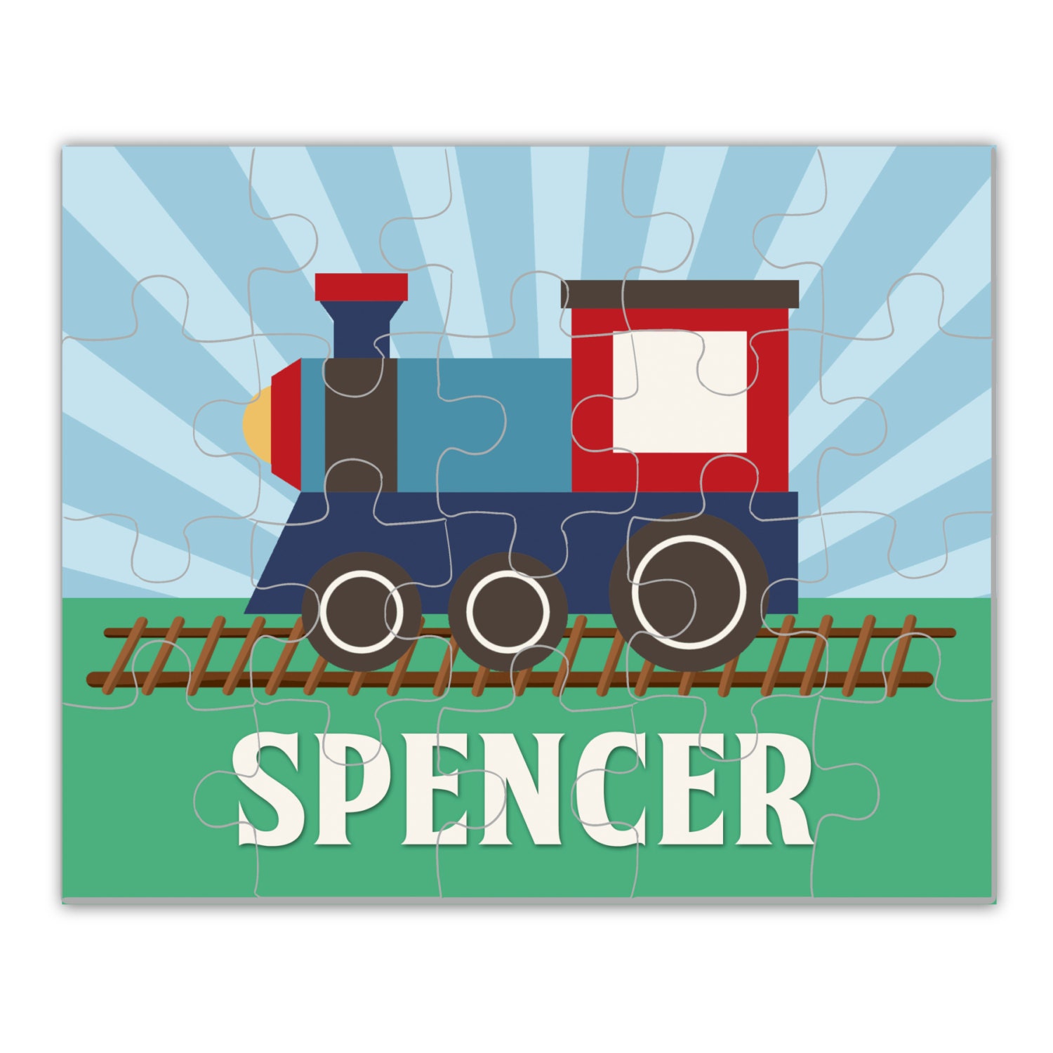 Puzzle personalizado del tren de los niños rompecabezas del Etsy