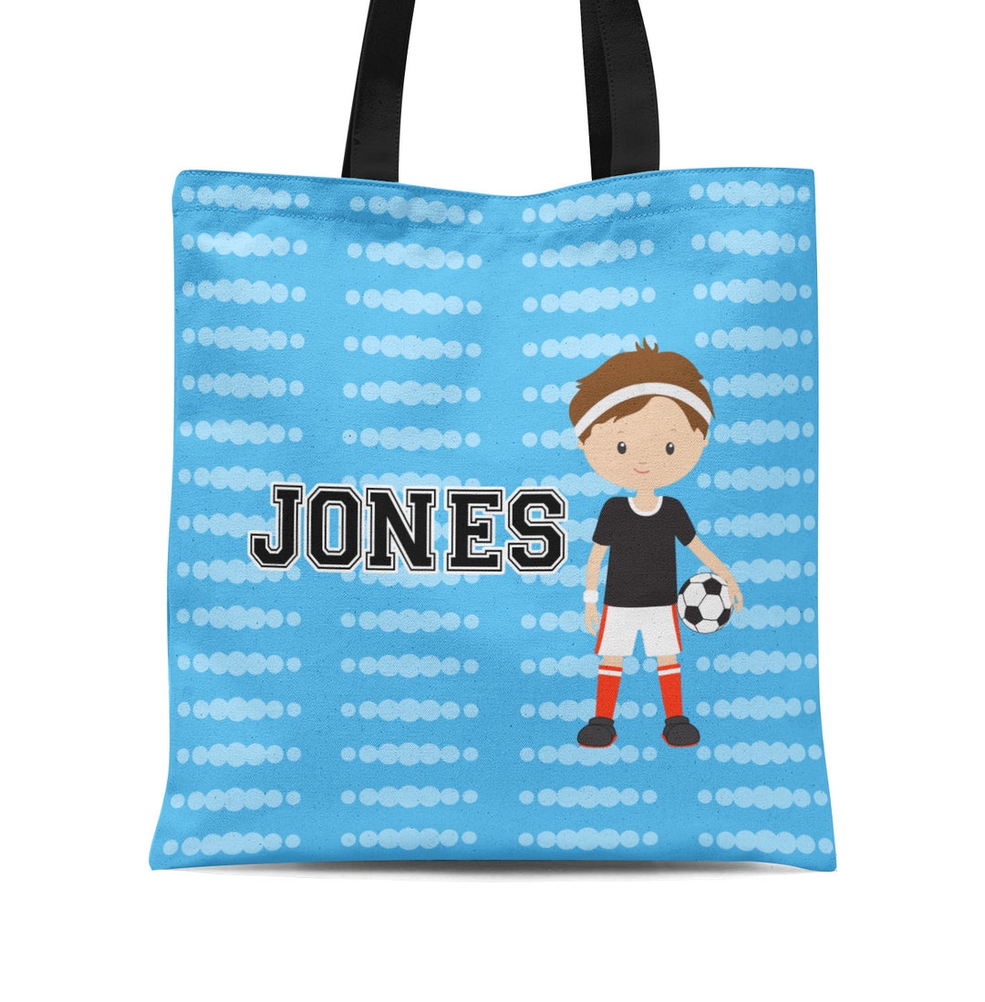 Soccer Tote Bag Blue Dots Sports Team Sack Bag Orange Boy Etsy