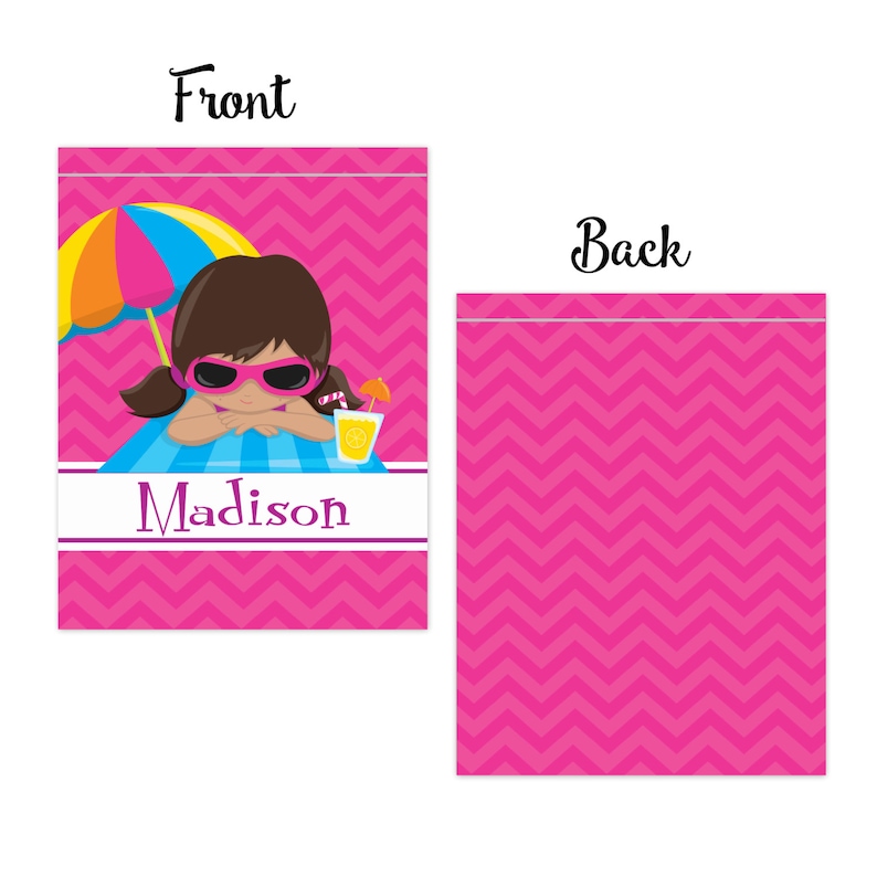 Beach Drawstring Backpack You Pick Girl Kids Name Gift Pink Chevron Sea Shore Beach Cinch Sack Swimming Pool Beach Personalized Bag