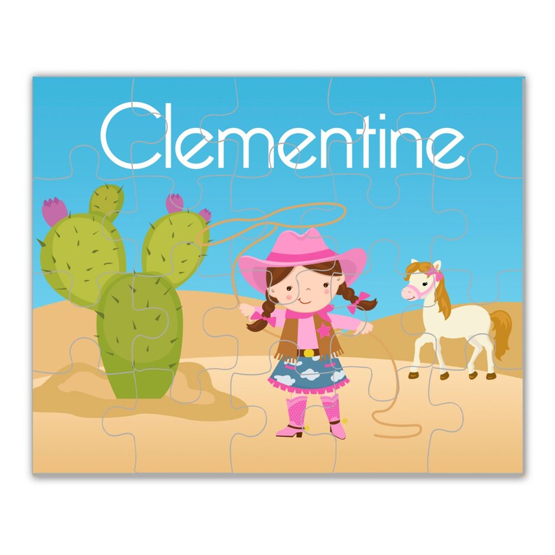 Cowgirl Personalized Puzzle - Desert Girl Cowboy Puzzle, Wild West ...