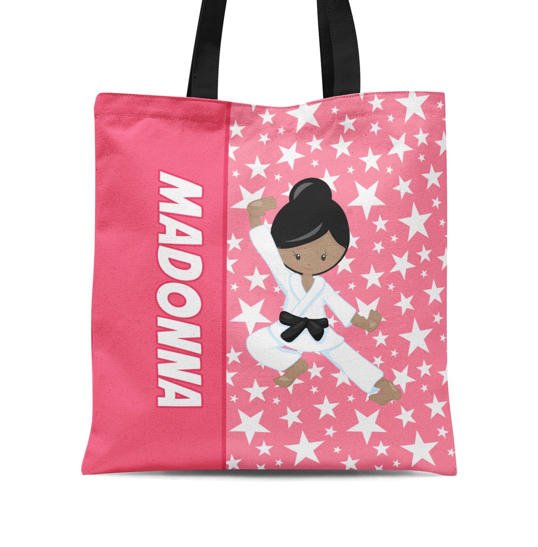 Kids Karate Tote Bag Pink Geometric Stars Ninja Sack Bag Etsy
