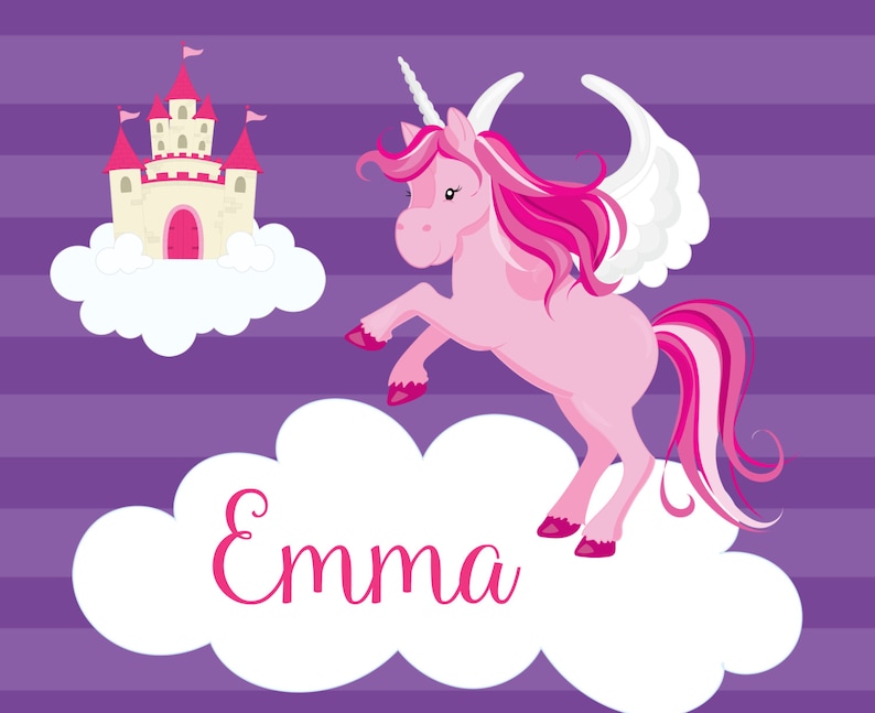 Pink Magical Unicorn Puzzle Kids Name Gift Fairytale Cloud Castle Purple Unicorn Personalized Puzzle Unicorn Puzzle You Pick Unicorn