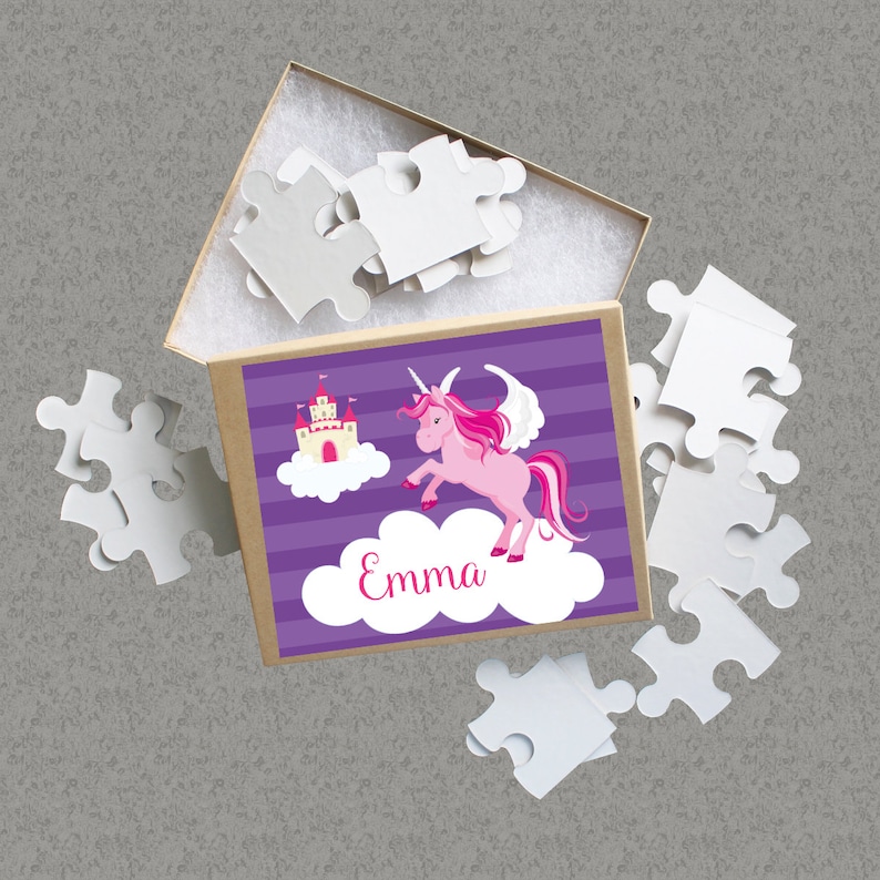 Pink Magical Unicorn Puzzle Kids Name Gift Fairytale Cloud Castle Purple Unicorn Personalized Puzzle Unicorn Puzzle You Pick Unicorn