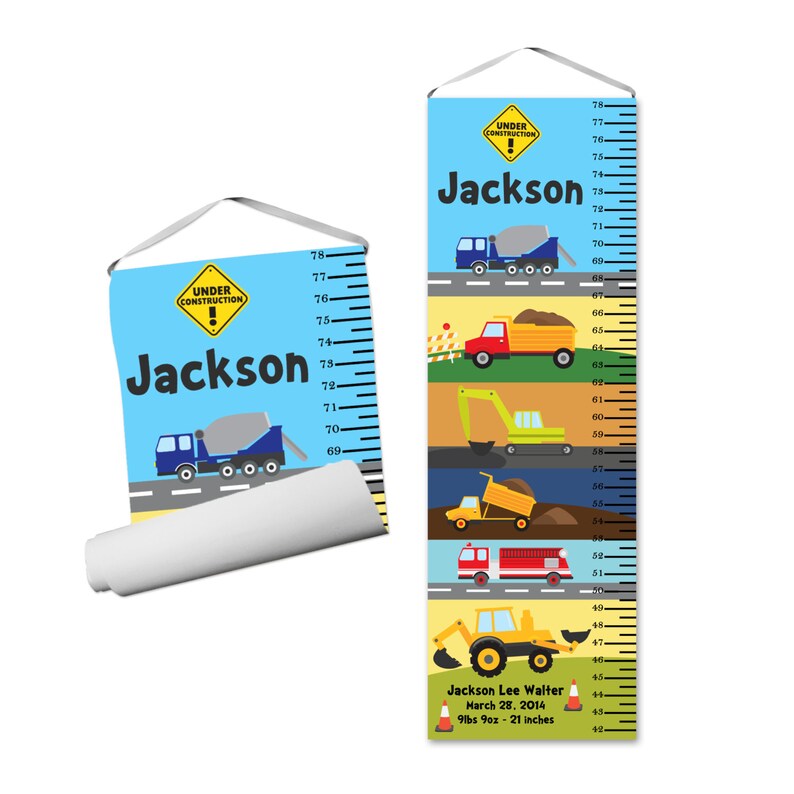 construction-truck-growth-chart-kids-dump-truck-height-etsy