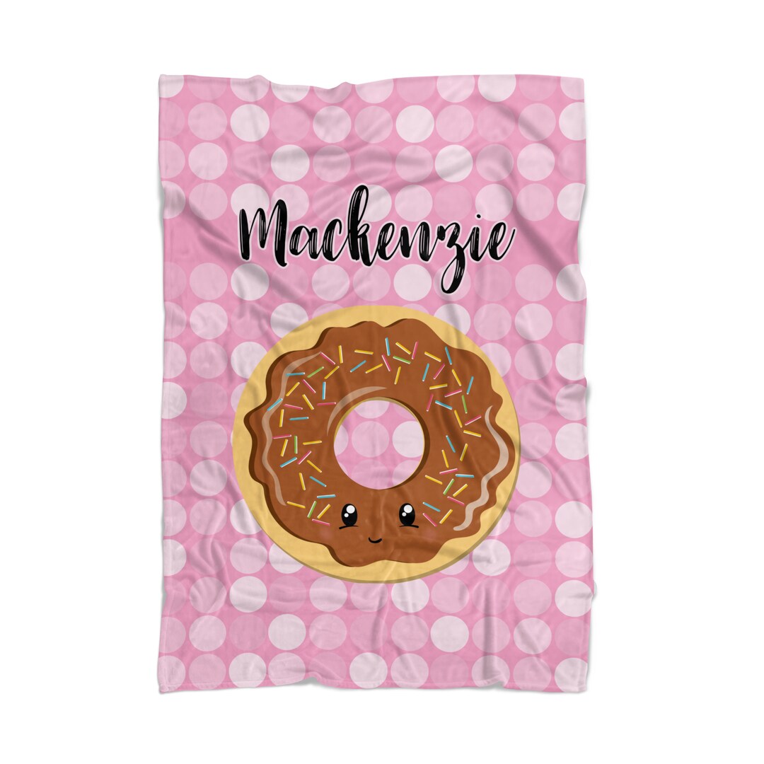 Donut Blanket Pink Polka Dot Dessert Doughnut Soft Throw Etsy