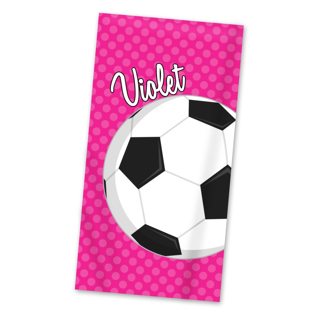Sports Team Beach Towel Hot Pink Dots Soccer Lightweight Etsy