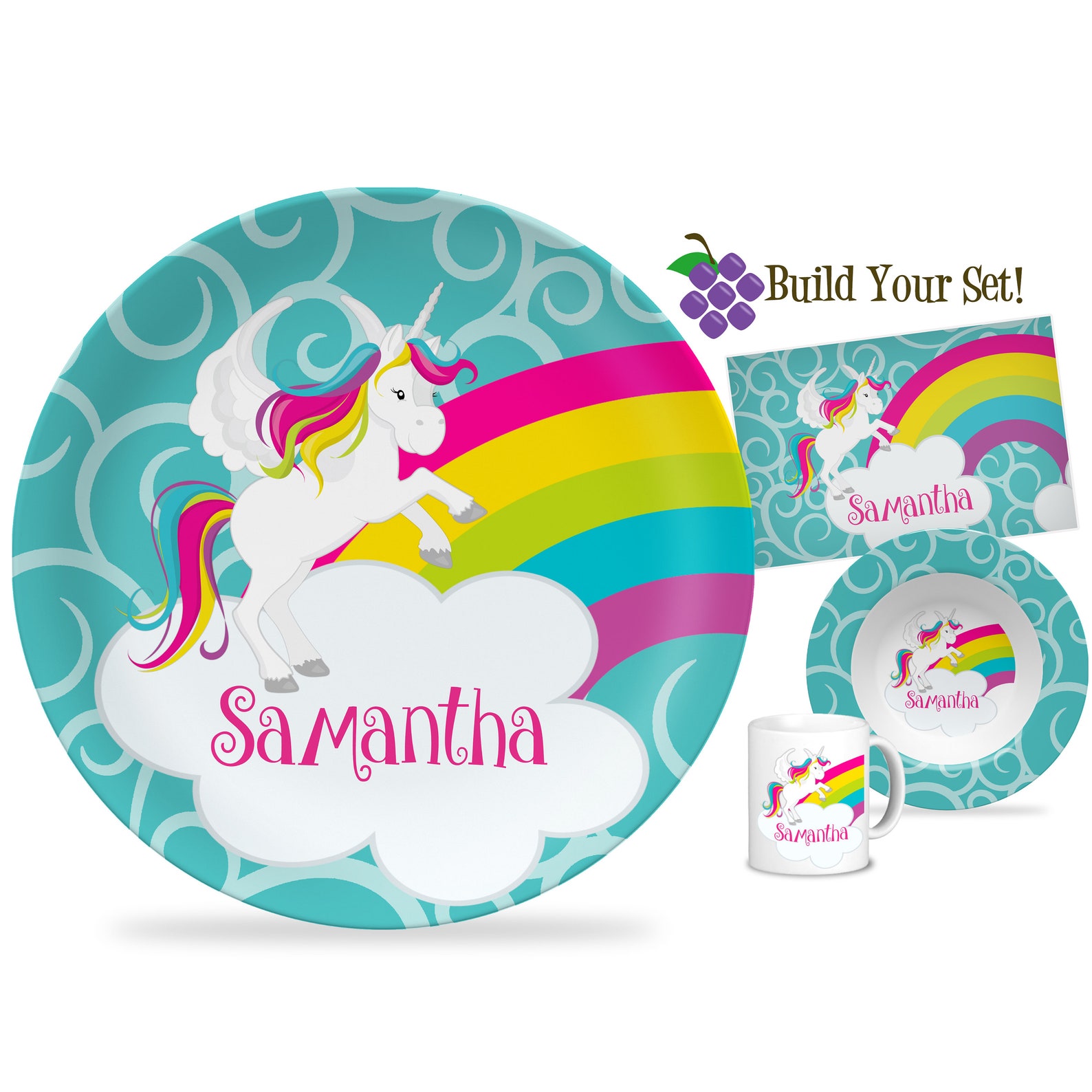 Unicorn Plate - Pink main image 1