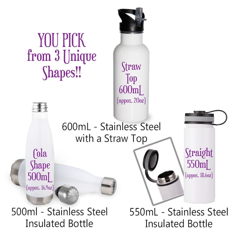 Childs Name Gift Blue Heart Unicorn Metal Bottle You Pick Unicorn Rainbow Unicorn Personalized Waterbottle Unicorn Kids Water Bottle