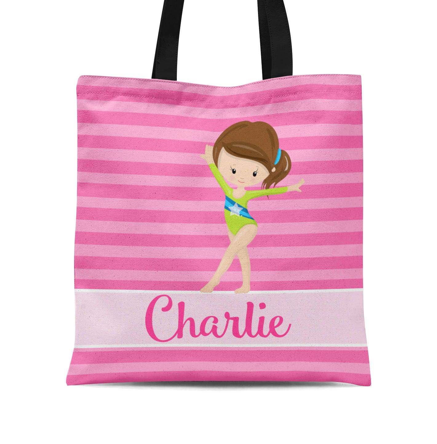 Gymnastic Personalized Tote Bag Pink Gym Tote Bag Girl Etsy