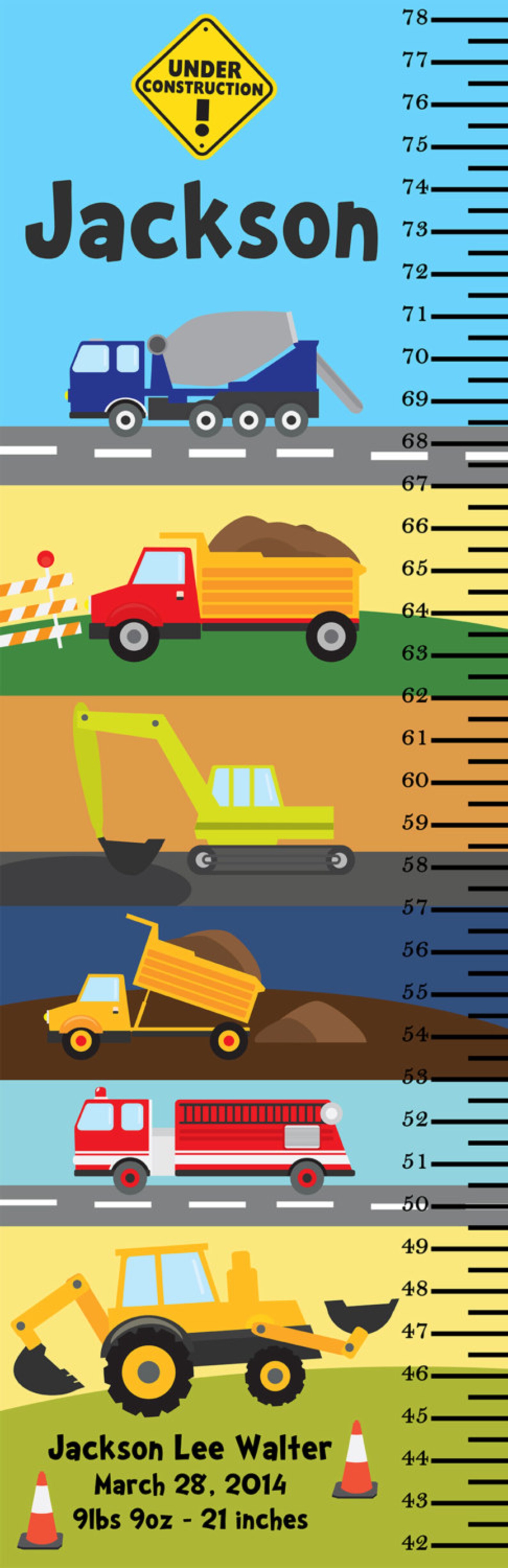 construction-truck-growth-chart-kids-dump-truck-height-etsy
