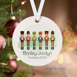 Classic Nutcracker Ornament - Personalized Christmas Tree Holiday Decor - Childs Custom Name Gift