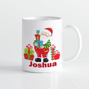 Santa Claus Personalized Mug - Christmas St Nick Drinkware Cup, Holiday Kids Mug, You Pick Santa, Plastic Metal Ceramic - Childs Name Gift