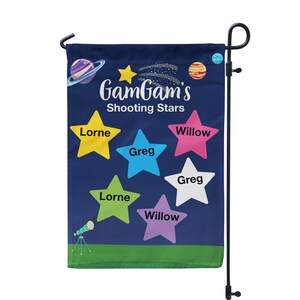 Grandma Garden Flag - Grandmas Shoot Star Grandkids Yard Sign, Mom MawMaw Banner Name Personalized Garden Decor Flag - Mothers Day Gift
