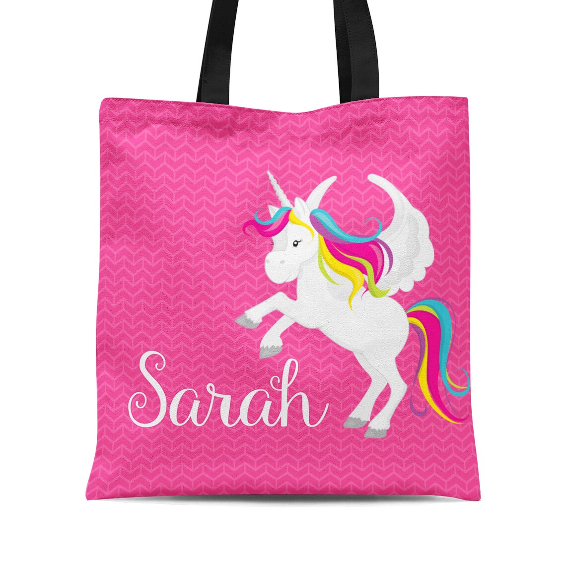 Print Pattern Unicorn Leather Tote Bag main image 0