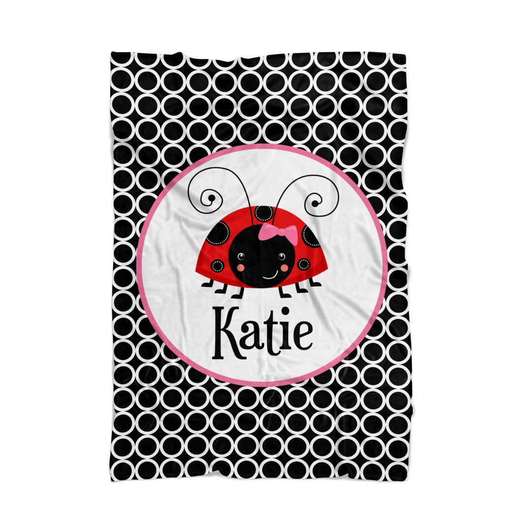 Personalized Ladybugs Baby Blanket – Custom Name & Date Flannel Fleece Blanket For Newborn, Baby Shower Gift – 30"x40", 40"x50", 50"x60" - View #11