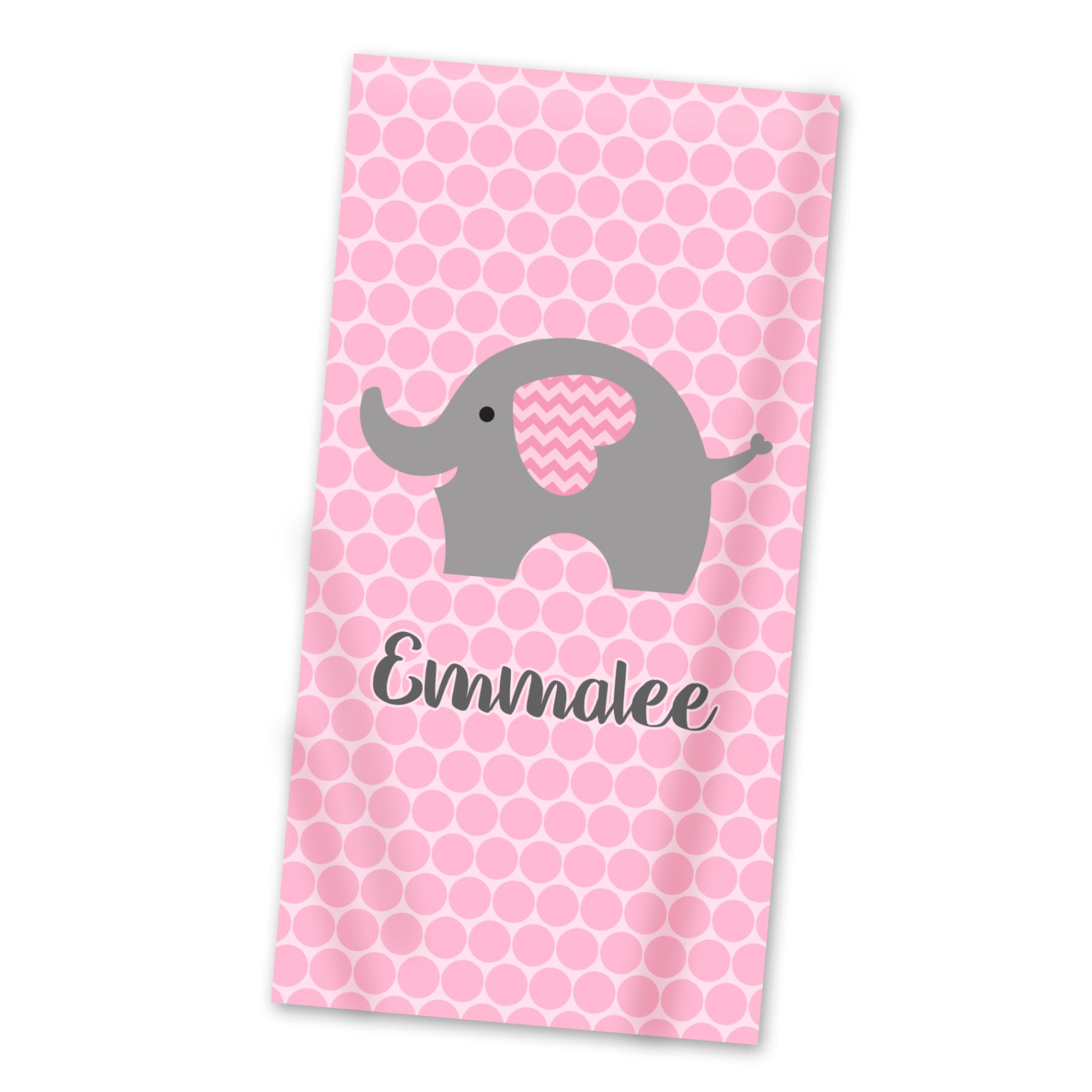 Zoo Elephant Safari Personalized Towel Kids Safari Beach Towel Childs Name Gift Blue Dot Animal Lightweight Pool Towel You Pick Animal