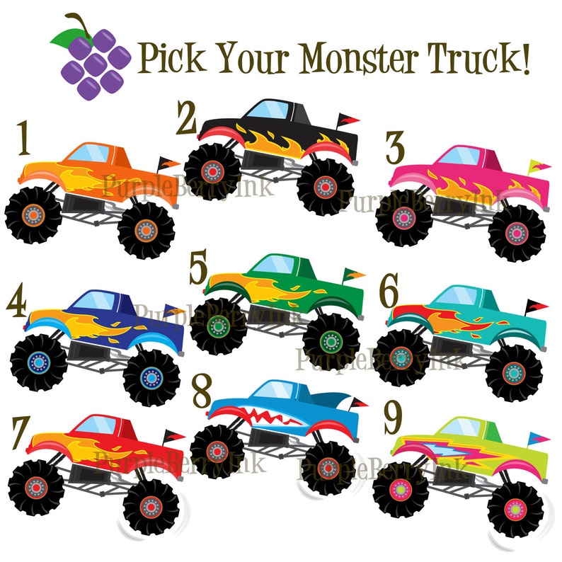 Monster Truck Personalized Plate Blue Stripes Truck Dinner Etsy