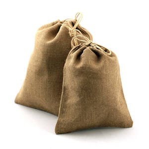Natural Burlap Jute Gift Bags with Drawstrings, 12-Pack - Choose Size * free shipping *