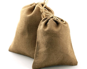 Natural Burlap Jute Gift Bags with Drawstrings, 12-Pack - Choose Size * free shipping *