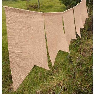 DIY Burlap Banner Rectangle 8 x 10 inch flags, 88 inches long,  Hessian Bunting 5pcs * free shipping *