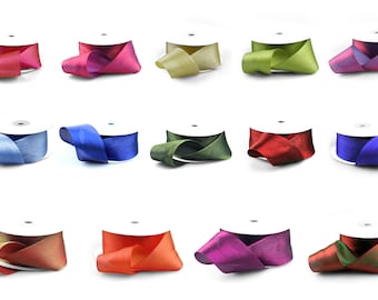 Two-toned Silky Favor Gift Wrap Ribbon Spool 1.5" X 25 Yards - Colors * free shipping *