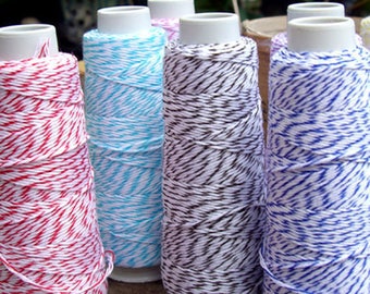 Bakers Twine Cotton Spool Roll Gift Wrapping, 100 Yards - Choose colors * free shipping *