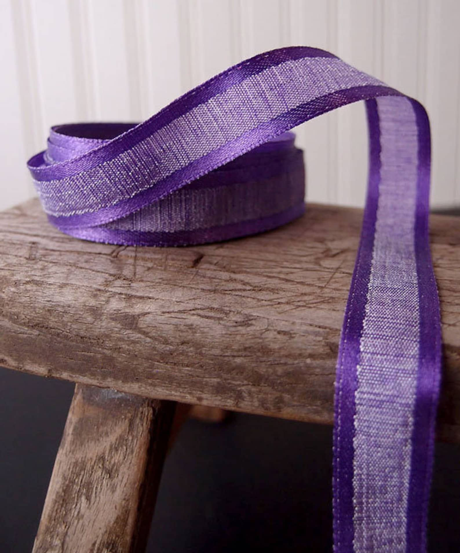 25 Yards Faux Linen Ribbon With Satin Edge - Select From 3 Sizes and ...