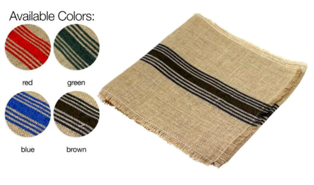 12.5" X 108" Burlap Jute Table Runner With Stripes - Choose Color ...