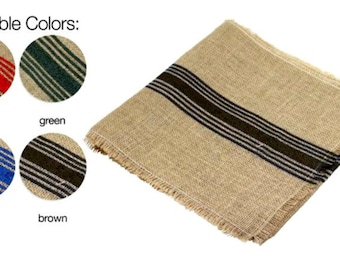 12.5" X 108" Burlap Jute Table Runner with Stripes - Choose Color * free shipping *
