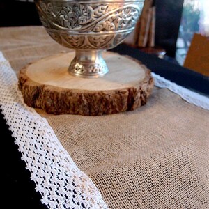 Natural Burlap Jute & WHITE Lace Table Runner 12 1/2 X 108 Free ...