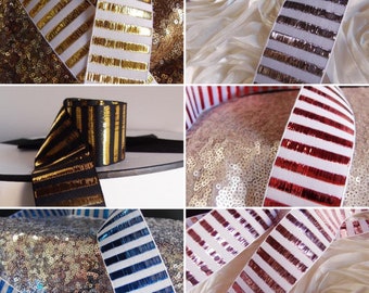 1.5” x 25 Yards Metallic Candy Striped Gift Wrap & Craft Ribbon * free shipping *