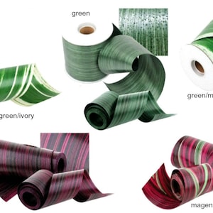 50 Yards 4" Variegated Aspidistra Ti Leaf Floral leaf , floral, DIY, flower arrangements, centerpiece Ribbon  *free shipping *