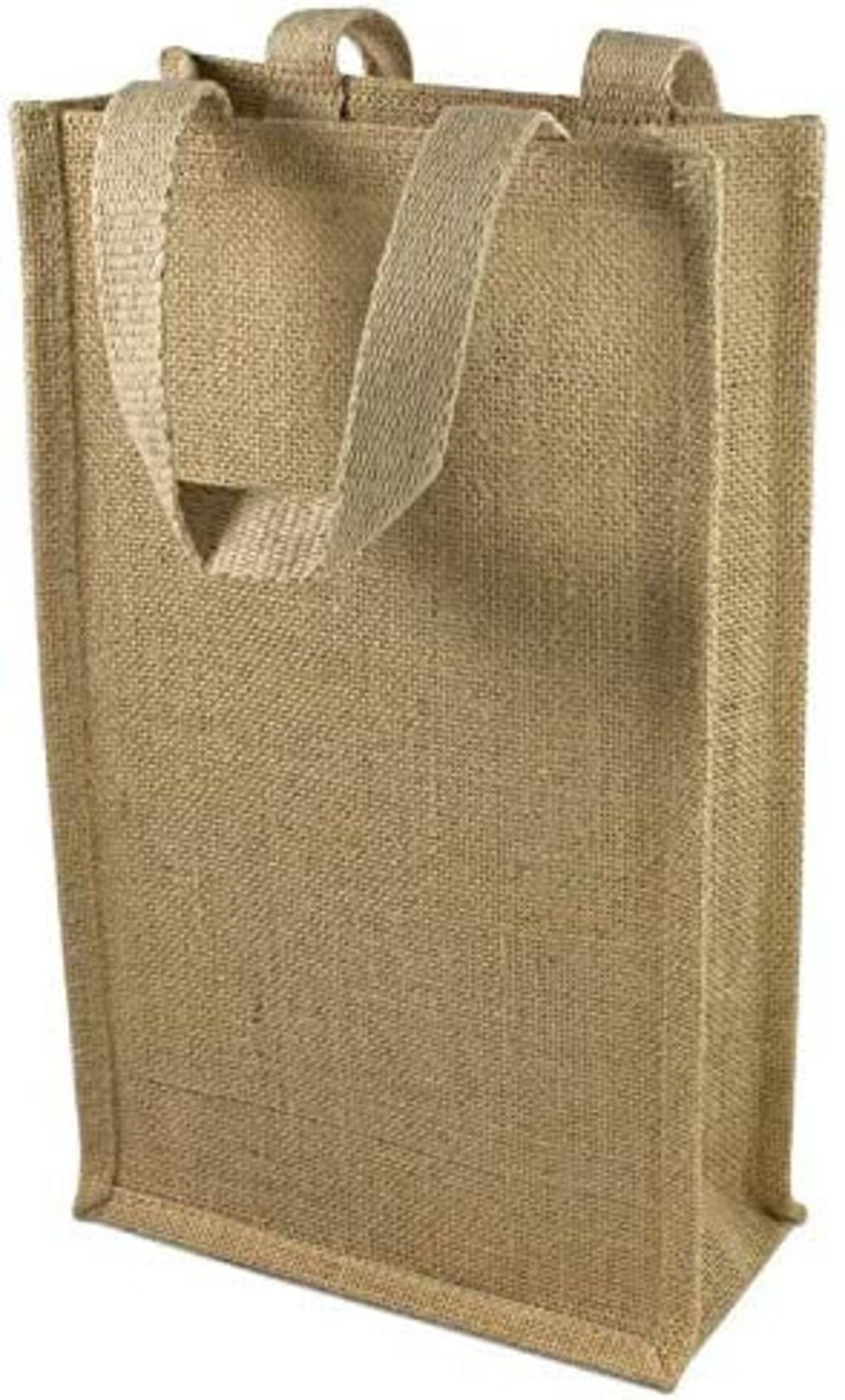 Natural Jute Burlap 2 Bottle Wine Tote Bag Reusable Jute Wine Carrier W ...