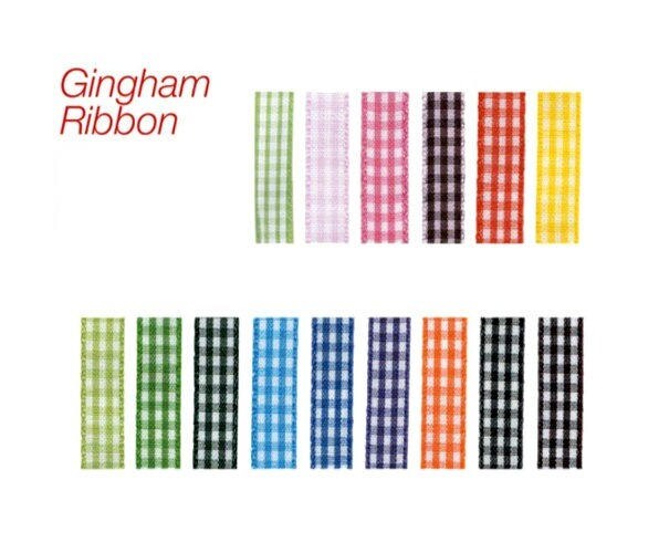 Vibrant Gingham Checkered Christmas Ribbon 25 yards - Choose colors and size 1/4 inches or 3/8 inches * free shipping *