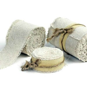 4 Linen Ribbon - 5 Yard (Fringed edges) [T099-02] - $3.70 :  , Burlap for Wedding and Special Events