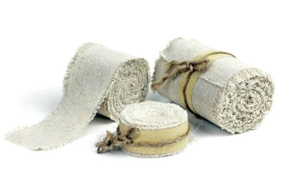 Premium Linen Ribbon with Fringed Edge, 5-yards - Choose Size 1" 2" 4" * free shipping *