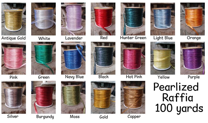 Pearlized Synthetic Raffia Roll 100 Yards - Choose Colors * Free ...