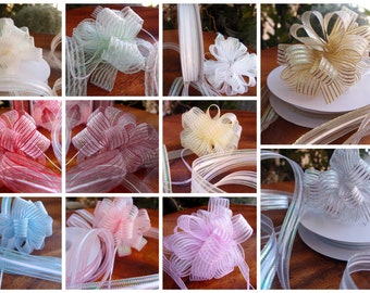 Iridescent High Quality Corsage Ribbon Pull Bow, 25 Yards, 5/8-inch - Choose Colors * free shipping *