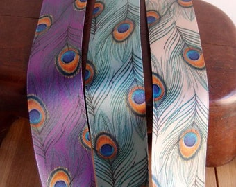 Peacock Feather double sided Printed Satin Gift Wrap & Craft Ribbon 1.5” 10 yards * free shipping *